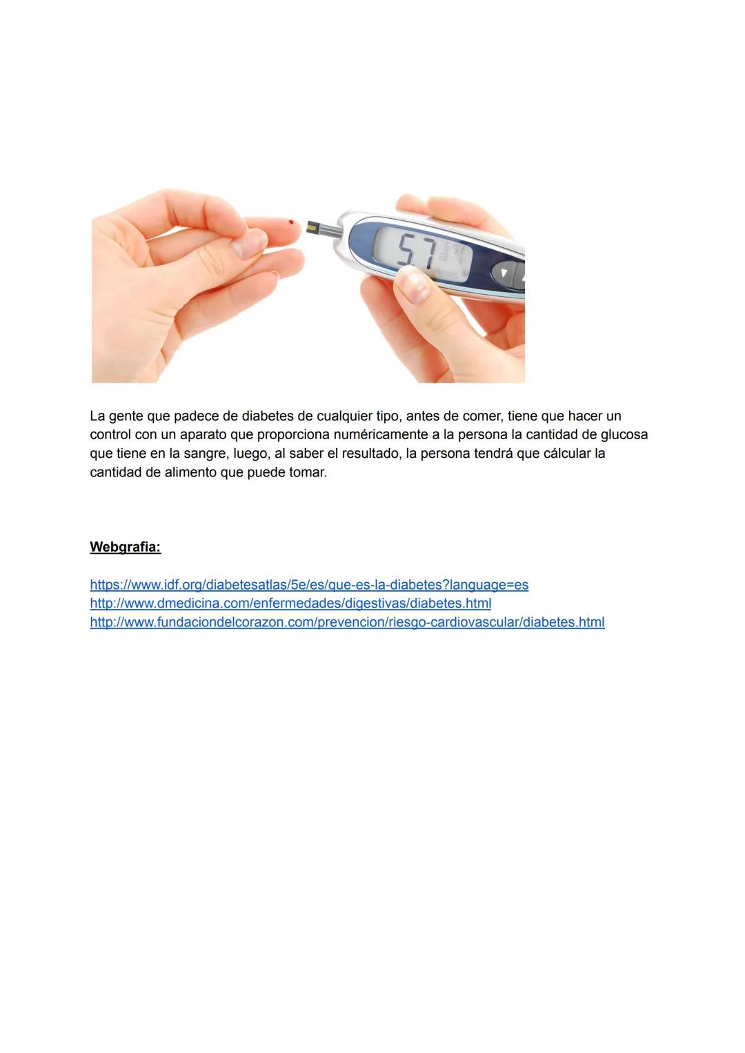 La diabetes es una enfermedad causada por la incapacidad del páncreas para
sintetitzar la cantidad necesaria de insulina para el cuerpo huma