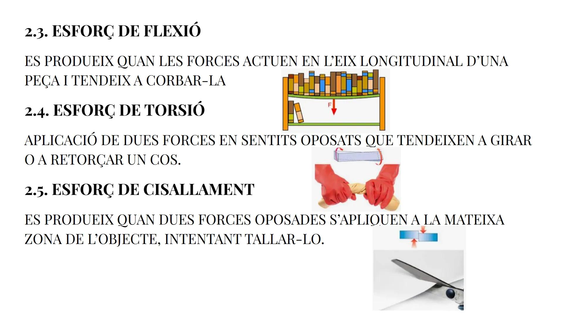# TECNOLOGIA

3r ESO # TEMA 1: ESTRUCTURES I ESFORÇOS MECÀNICS

1. FORCES

ACCIÓ CAPAÇ DE PRODUIR UNA DEFORMACIÓ EN UN COS O
MODIFICAR-NE EL