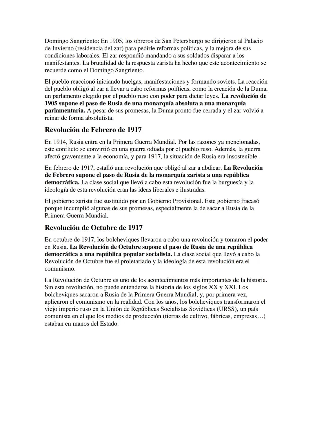 Las Revoluciones Rusas
En las dos primeras décadas del siglo XX, se produjeron en Rusia tres revoluciones. En
primer lugar, es importante en