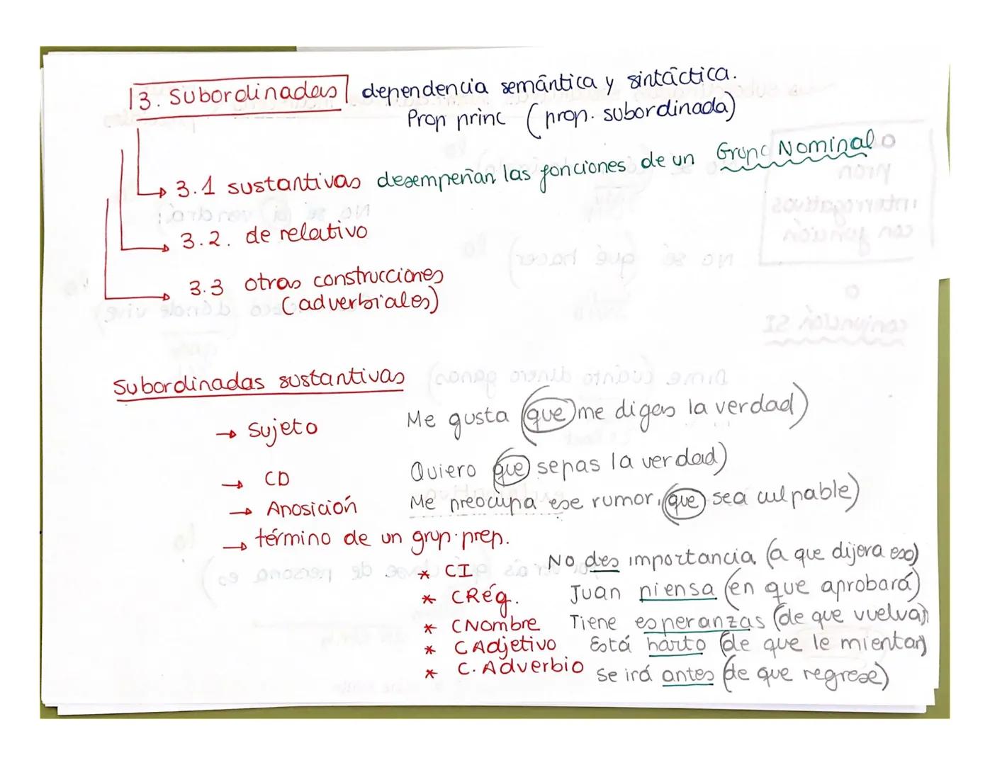 LA ORACIÓN COMPUESTA Dos o más núcleos verbales.

i ojo! - Perifrasis verbales tengo que estudiar, seguir explicando
- locuciones verbales p