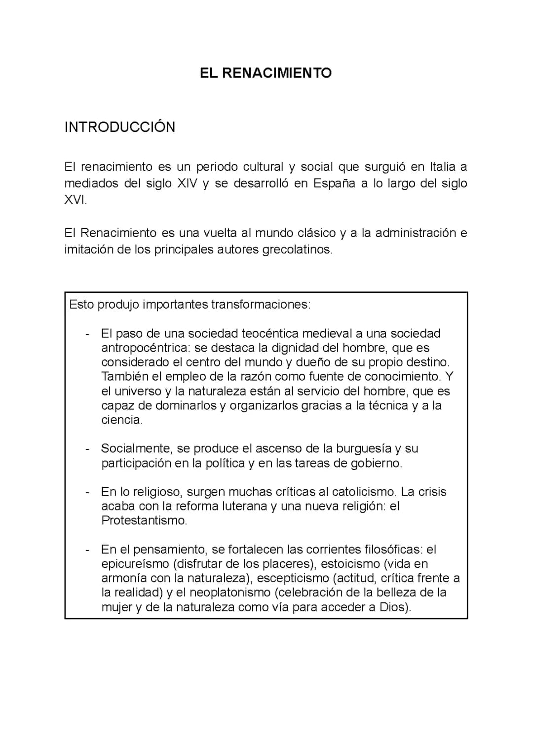 El renacimiento 
