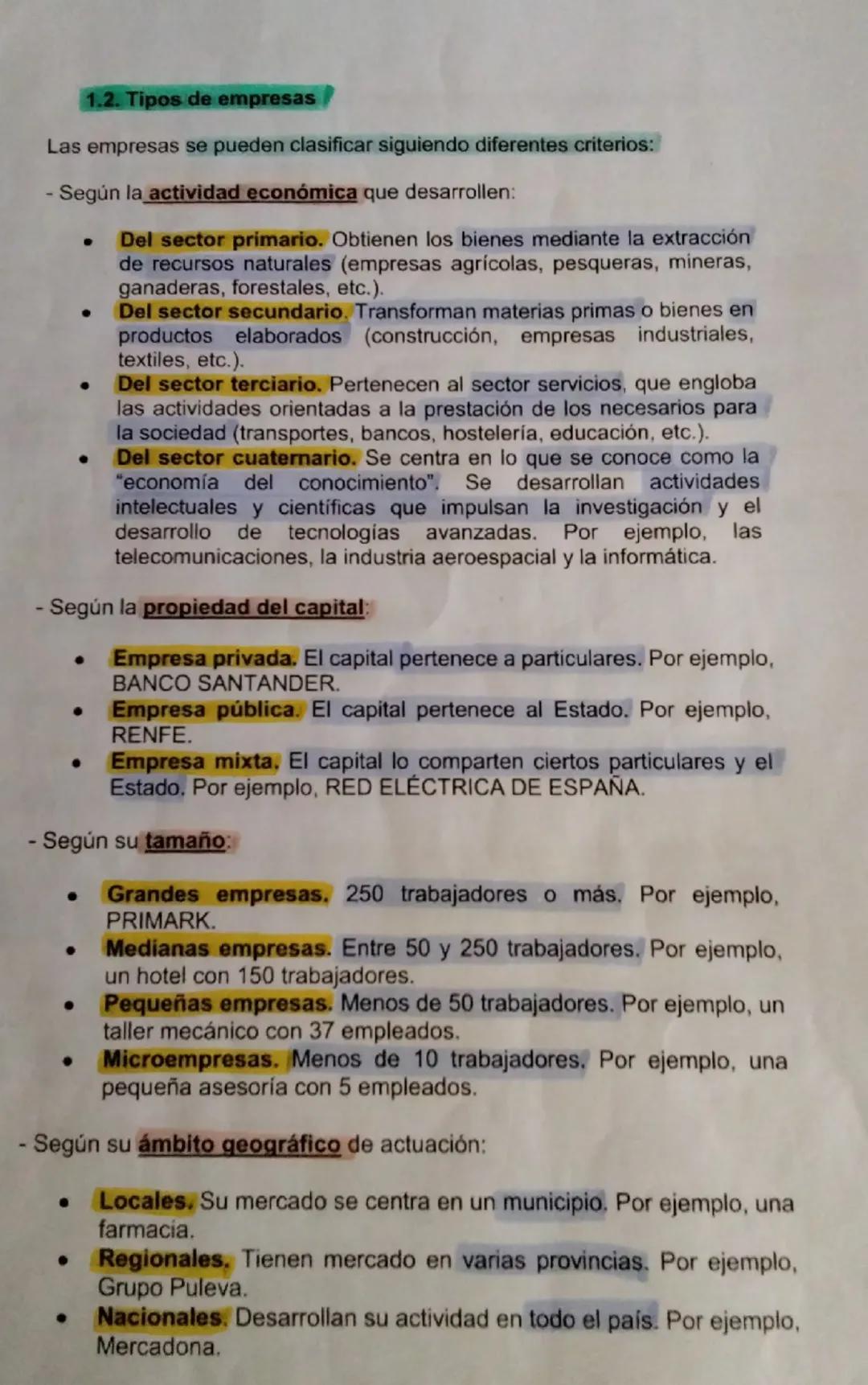 # UNIDAD 1. LA EMPRESA Y SU ACTIVIDAD
COMERCIAL
10, 8'35, 9/18

1. La empresa

La empresa es la unidad económica que produce bienes y servic