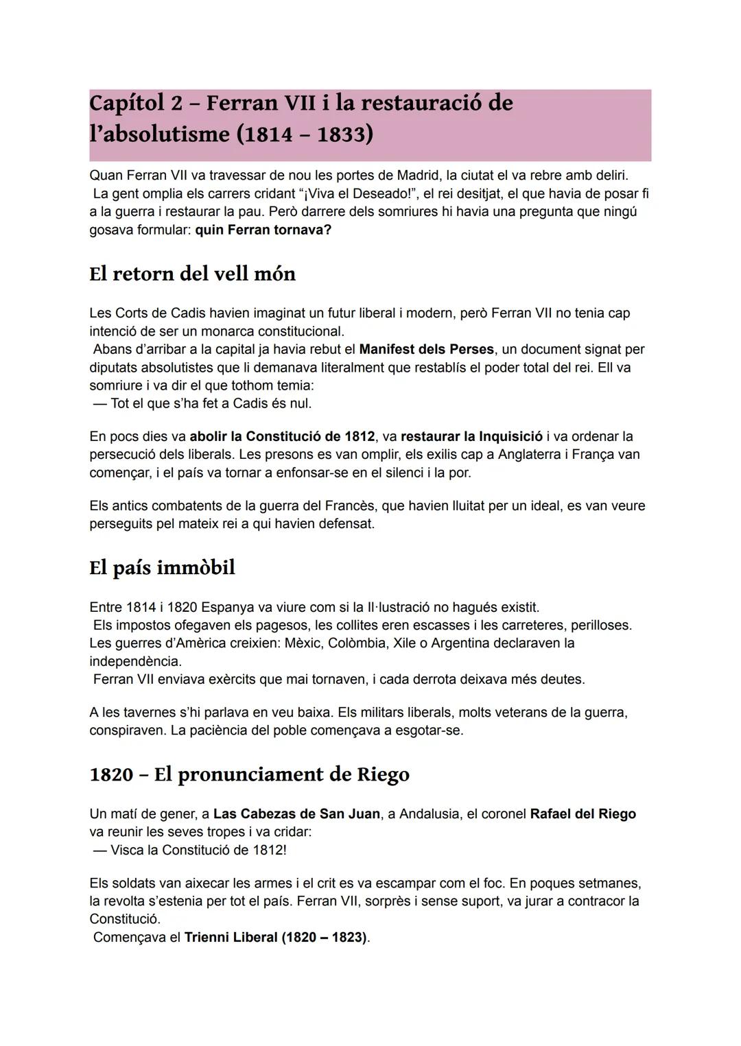 # LA CRISI DE L'ANTIC
## RÈGIM I LA CONSTRUCCIÓ
### DE L'ESTAT LIBERAL
### (1808-1874) # ÍNDEX

Capítol 1-La Guerra del Francès (1808-1814)
