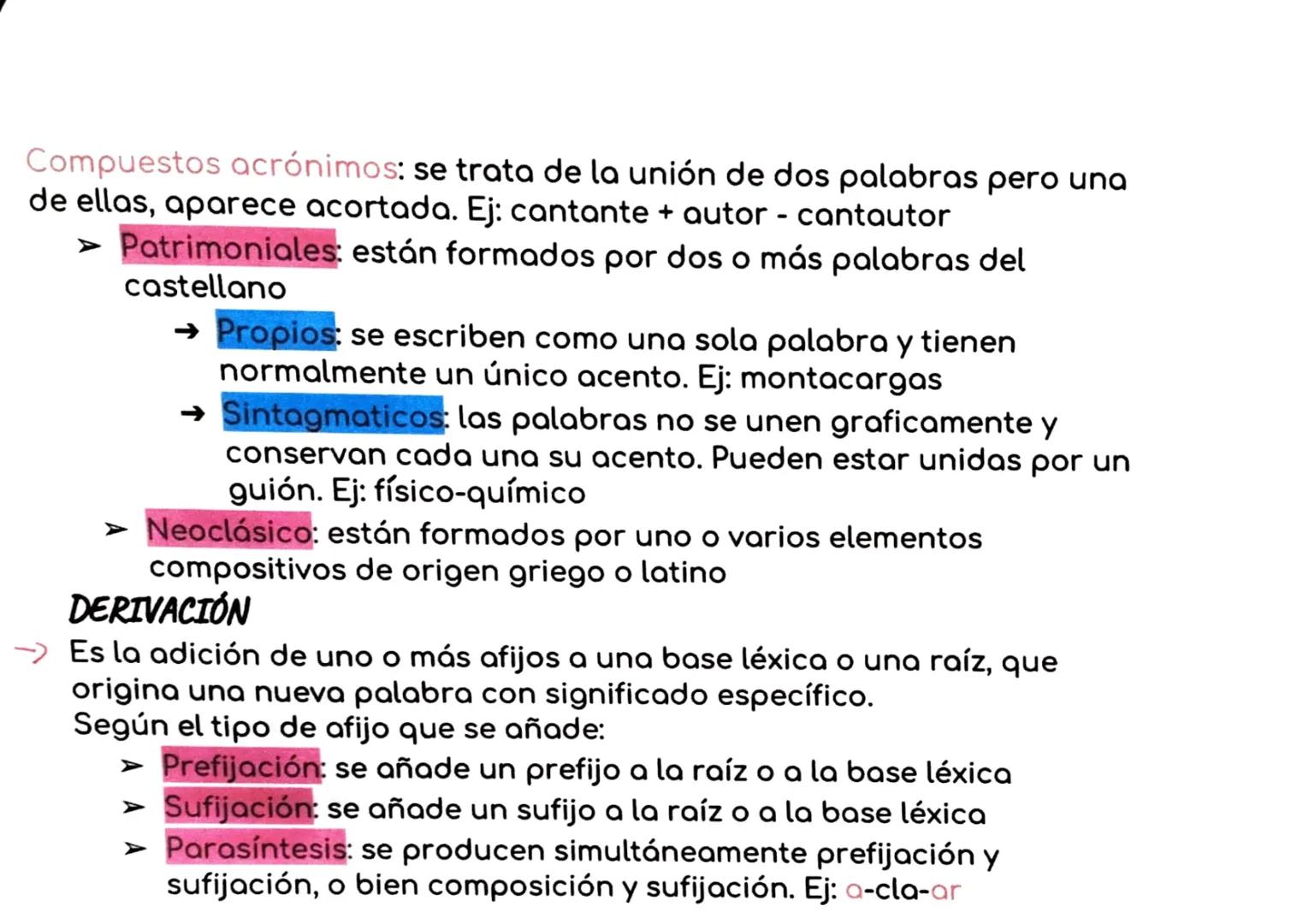 FORMACIÓN DE PALABRAS
Base léxica y raíz:
Se llama base léxica la palabra a partir de la cual se forman otras. Ej:
hermoso
La raíz es el seg
