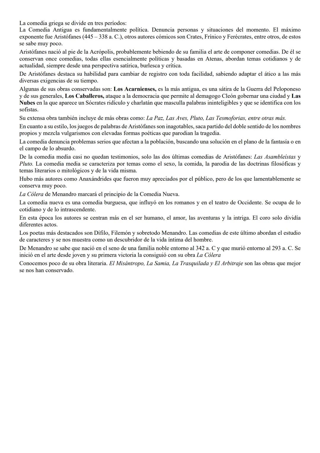 5. EL TEATRO GRIEGO (CONDICIONES DE REPRESENTACIÓN, ESTRUCTURA DE LAS OBRAS,
ALGUNOS DE LOS GRANDES TEMAS DEL TEATRO GRIEGO A TRAVÉS DE LOS 