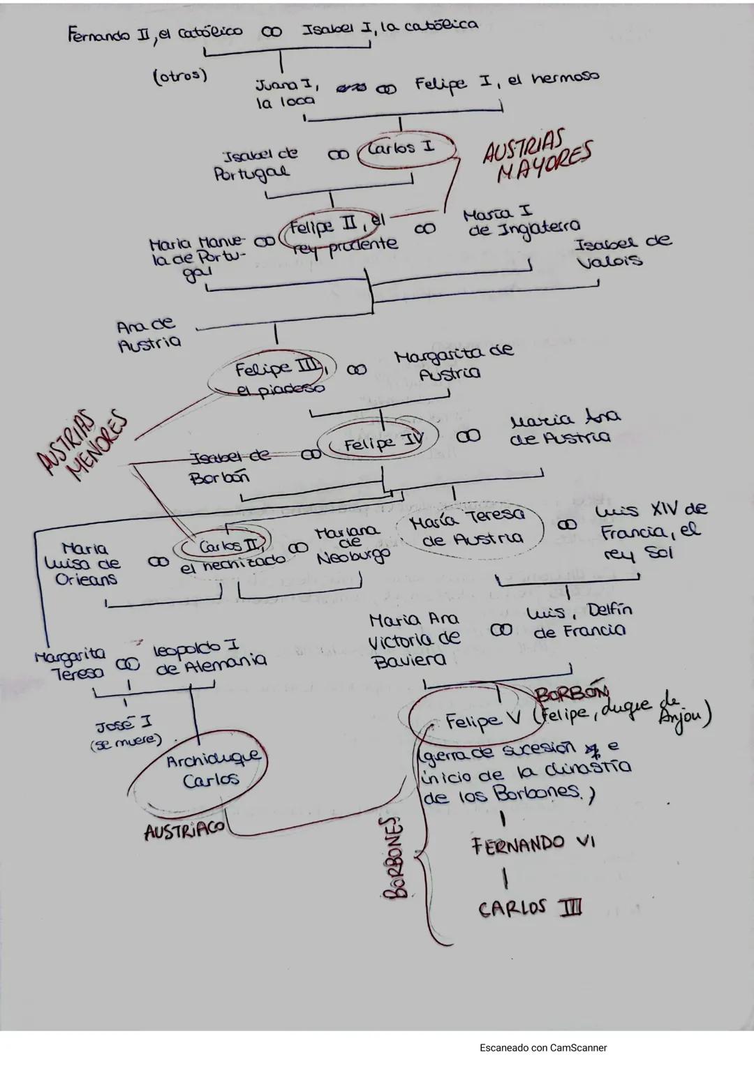 Fernando II, el Católico
(otros)
AUSTRIAS
MENORES
Ana de
Austria
Haria
luisa de
Orieans
Margarita
Teresa
B
B
Maria Manue- co Felipe II, el
l