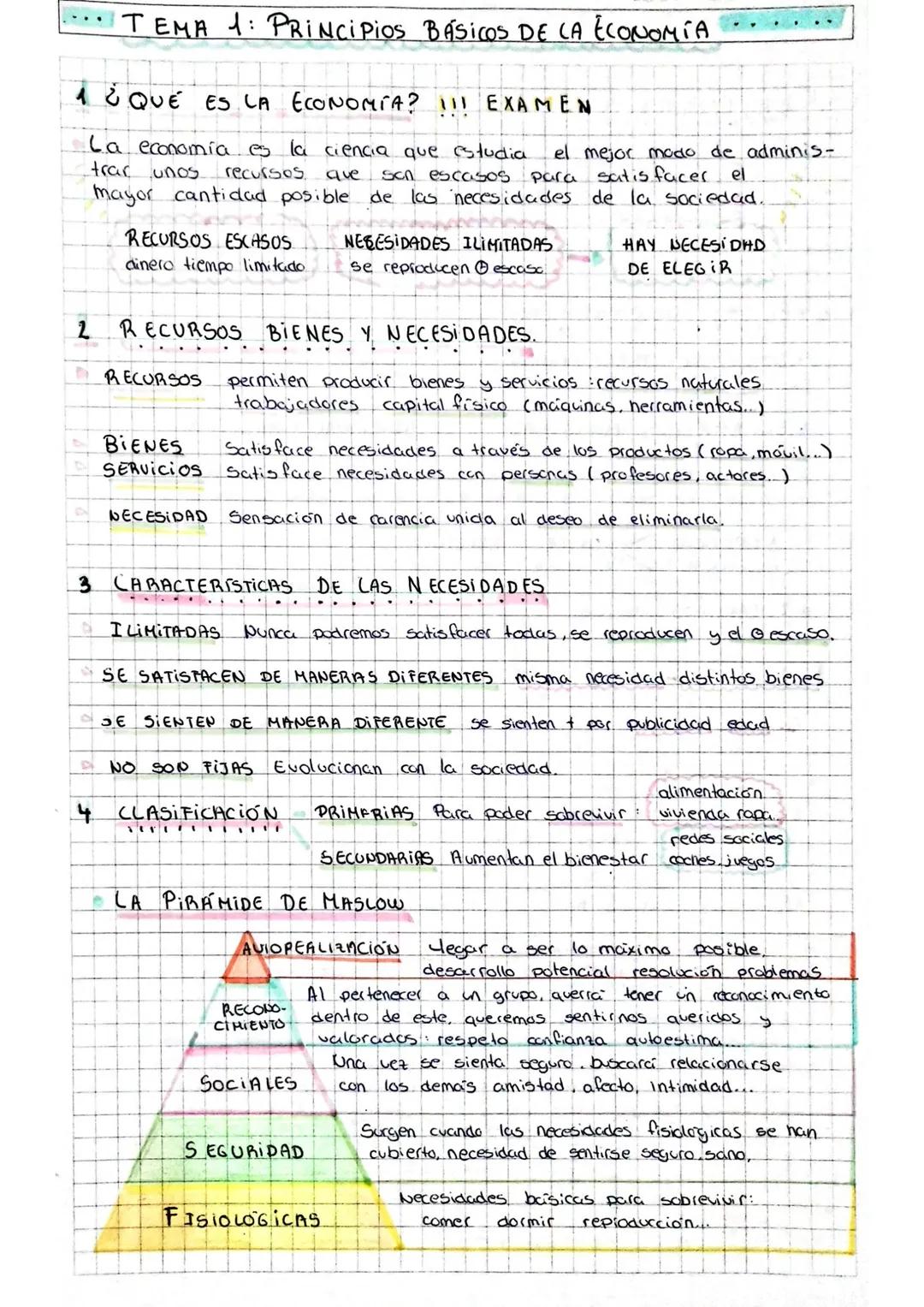 TEMA 1: PRINCIPIOS BÁSICOS DE LA ECONOMÍA
1 ¿QUE ES LA ECONOMÍA? !!! EXAMEN
La economía es la ciencia que estudia el mejor modo de adminis-
