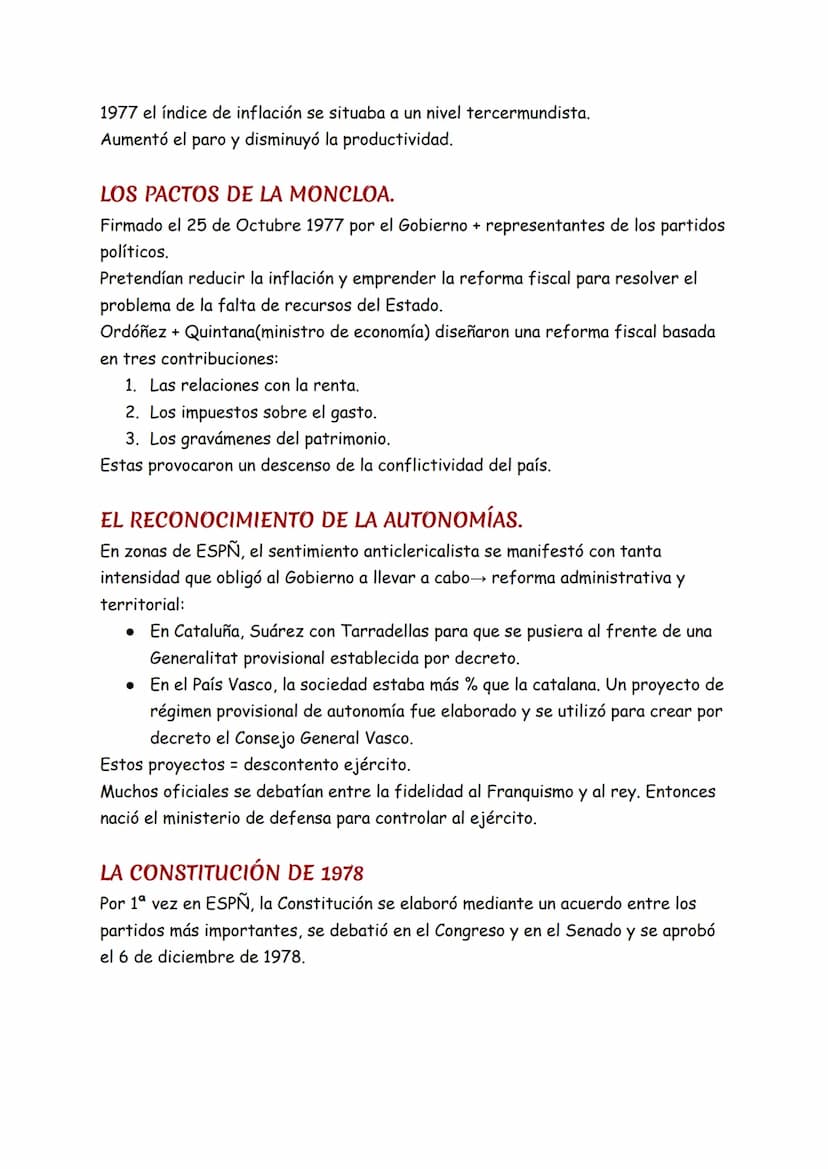 20 Nov 1975→
LA TRANSICIÓN
Franco. 22 Nov 1975
⇓
A partir de esto, ESPÑ comienza la Transición de la dictadura→ Democracia.
●
CONFLICTIVIDAD