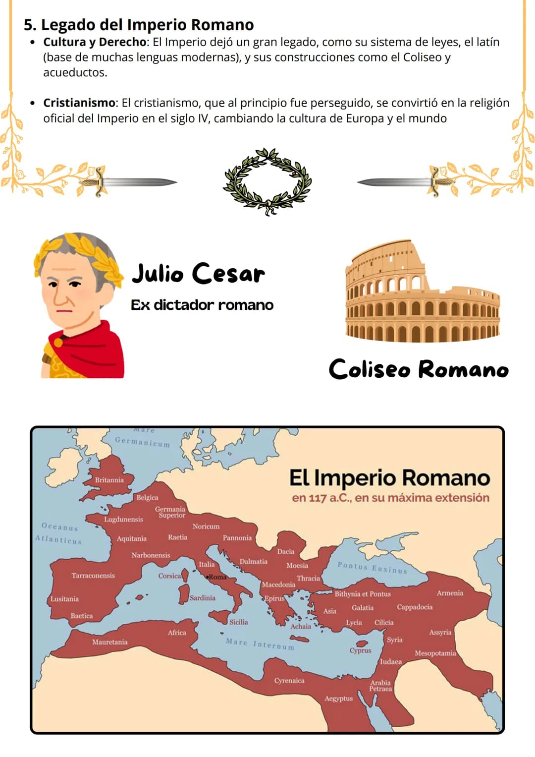 --- OCR Start ---
LA ANTIGUA ROMA
1. Fundación y Orígenes de Roma
• Fundación de Roma (753 a.C.): Según la leyenda, Roma fue fundada por Róm