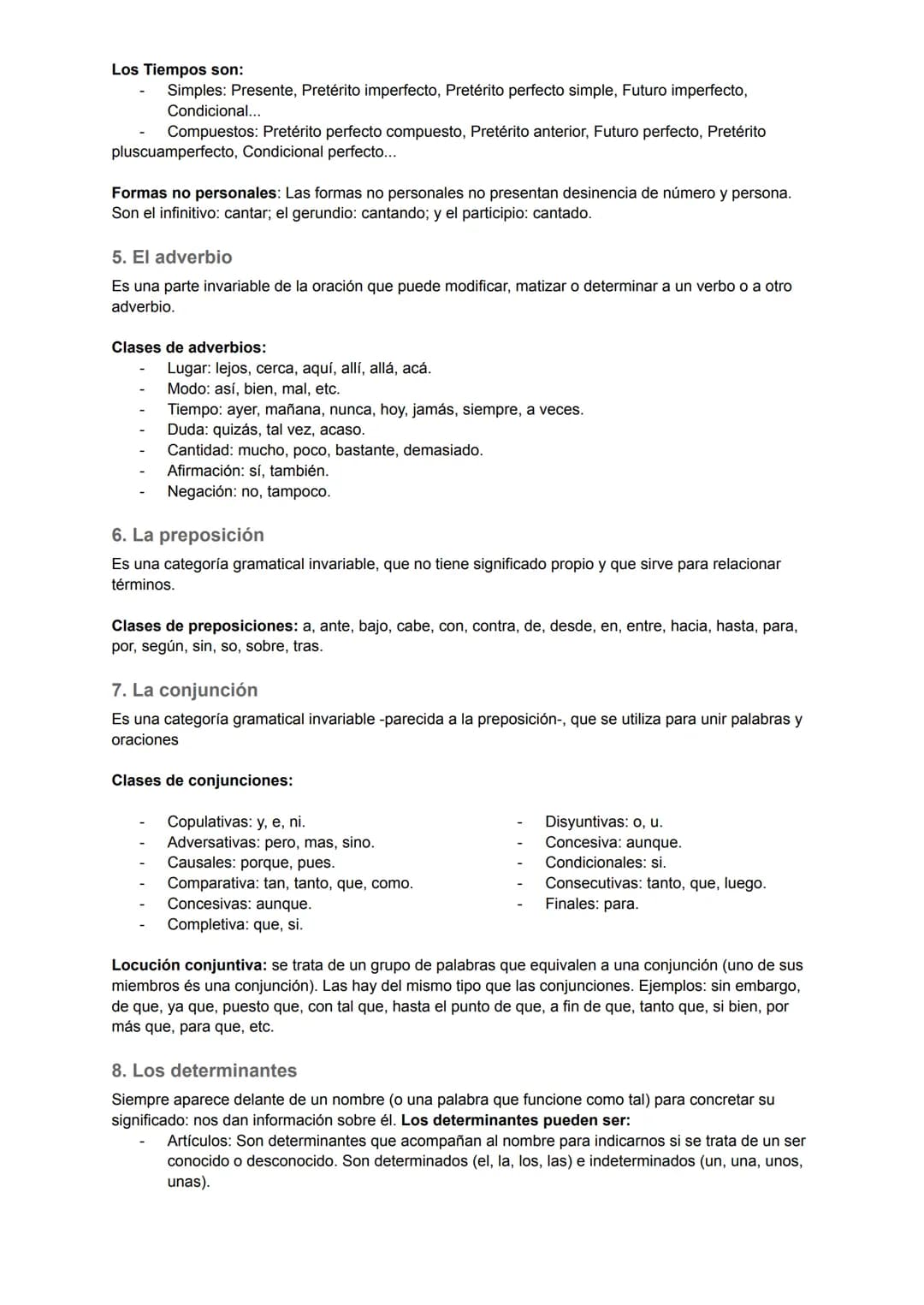 
<p>Las categorías gramaticales se componen de 9 clases, que son: sustantivos (nombres), pronombres, adjetivos, adverbios, verbos, preposici