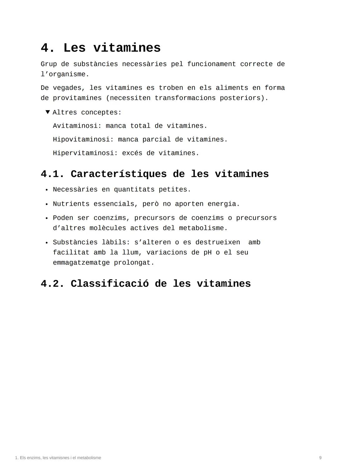 1. Els enzims, les
vitamisnes i el
metabolisme

Tags Bio

Type PAU

1. Les reaccions químiques i els catalitzadors
2. Els biocatalitzadors o