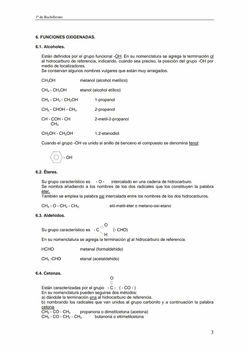 1º de Bachillerato
RESUMEN DE FORMULACIÓN DE QUÍMICA ORGÁNICA
1. HIDROCARBUROS SATURADOS (ALCANOS)
a) Los cuatro primeros tienen por nombres
