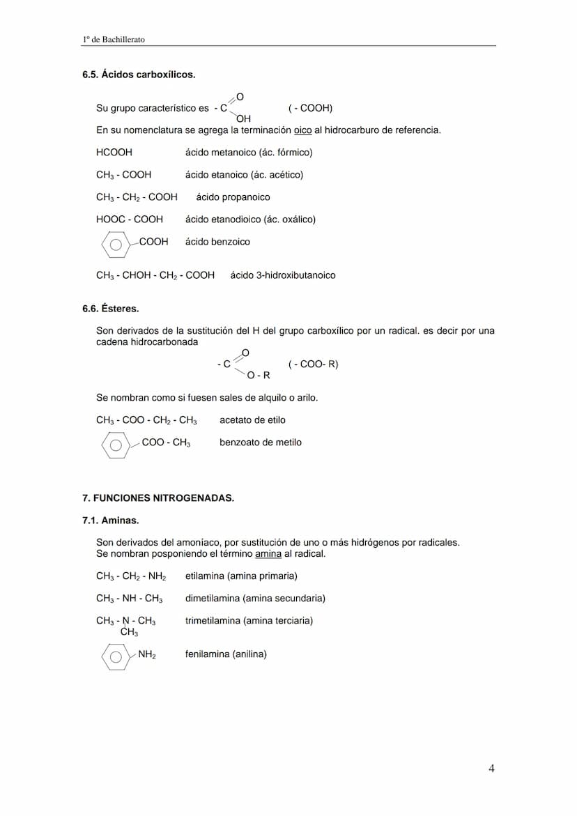 1º de Bachillerato
RESUMEN DE FORMULACIÓN DE QUÍMICA ORGÁNICA
1. HIDROCARBUROS SATURADOS (ALCANOS)
a) Los cuatro primeros tienen por nombres