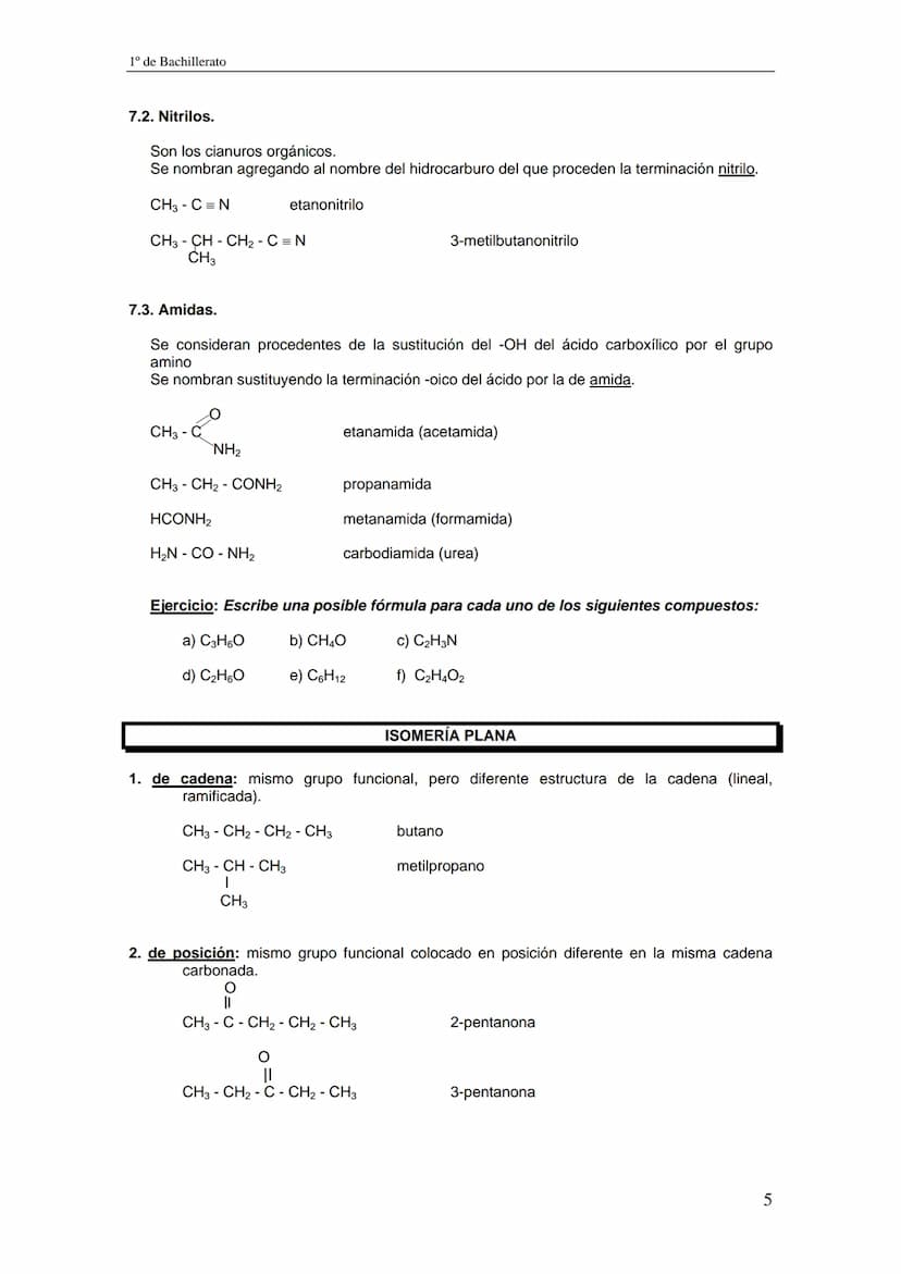 1º de Bachillerato
RESUMEN DE FORMULACIÓN DE QUÍMICA ORGÁNICA
1. HIDROCARBUROS SATURADOS (ALCANOS)
a) Los cuatro primeros tienen por nombres