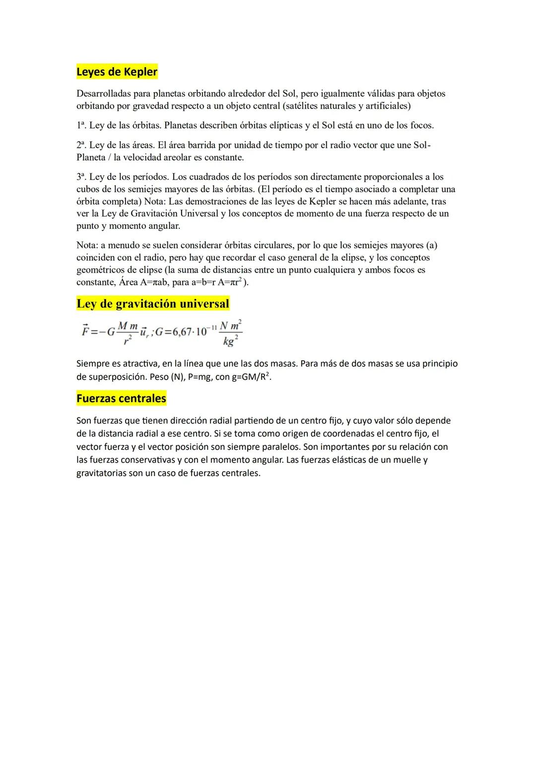 Teoría de la Gravitación: Física 2º de Bachillerato