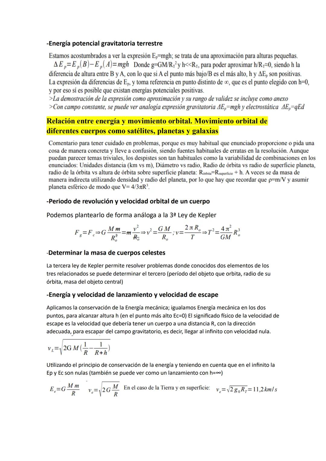 Leyes de Kepler
Desarrolladas para planetas orbitando alrededor del Sol, pero igualmente válidas para objetos
orbitando por gravedad respect