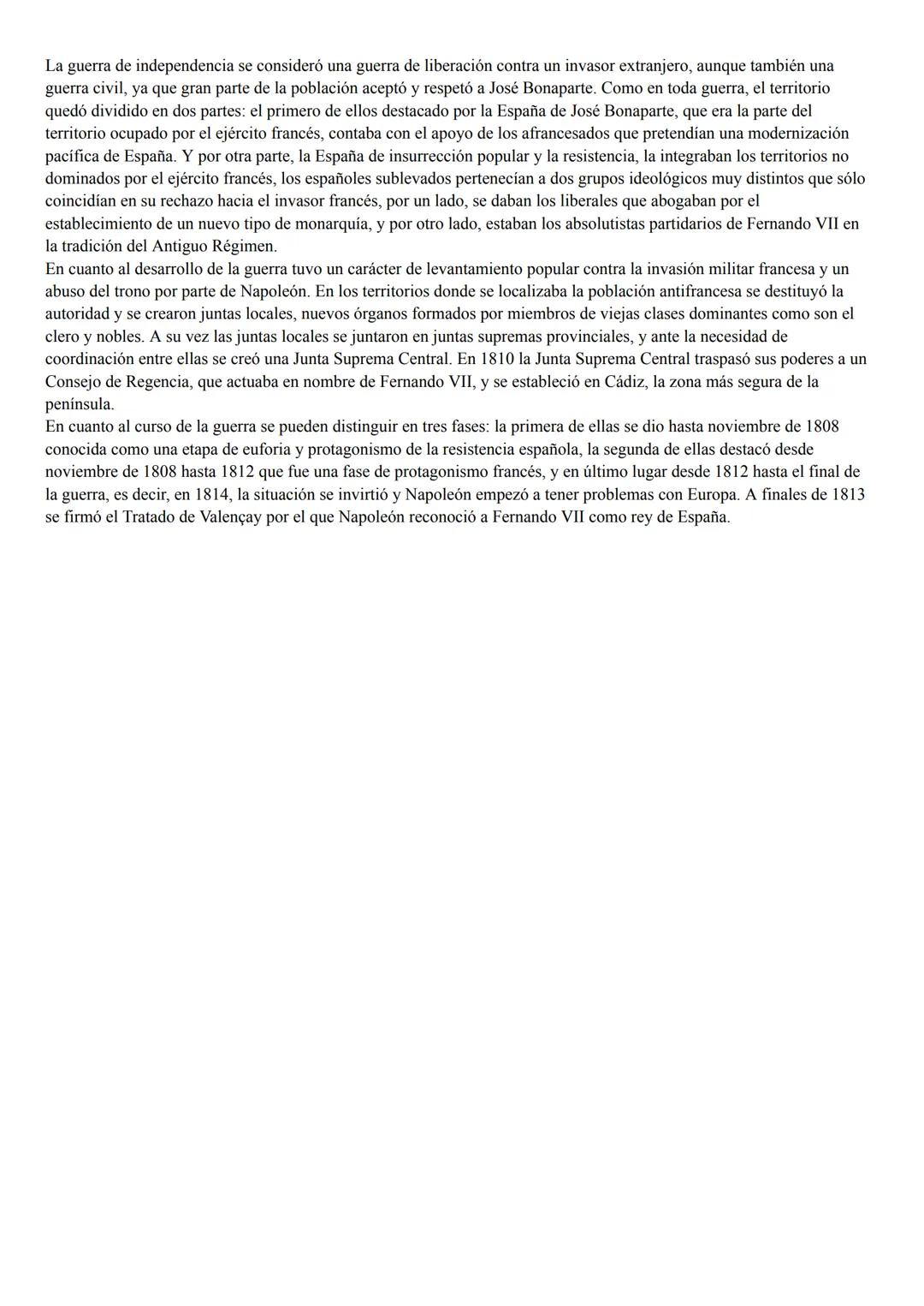 La guerra de independencia se consideró una guerra de liberación contra un invasor extranjero, aunque también una
guerrra civil, ya que gran