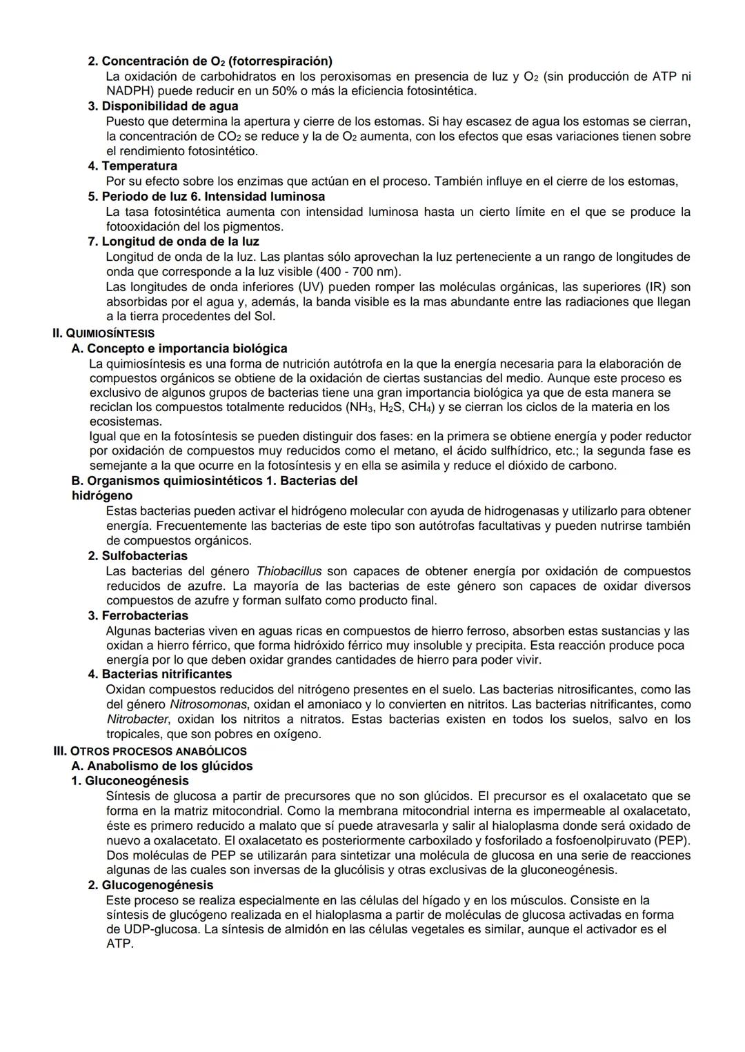 # ANABOLISMO, FOTOSÍNTESIS Y QUIMIOSÍNTESIS

I. FOTOSÍNTESIS
A. Concepto e importancia biológica
Proceso mediante el cual ciertos organismos