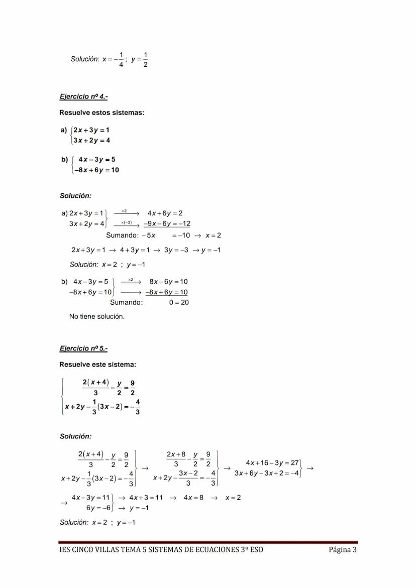 EJERCICIOS RESUELTOS MÍNIMOS TEMA 5 SISTEMAS DE ECUACIONES 3º ESO
Ejercicio nº 1.-
a) Representa gráficamente la recta 5x + 2y = 3.
b) ¿Cuán