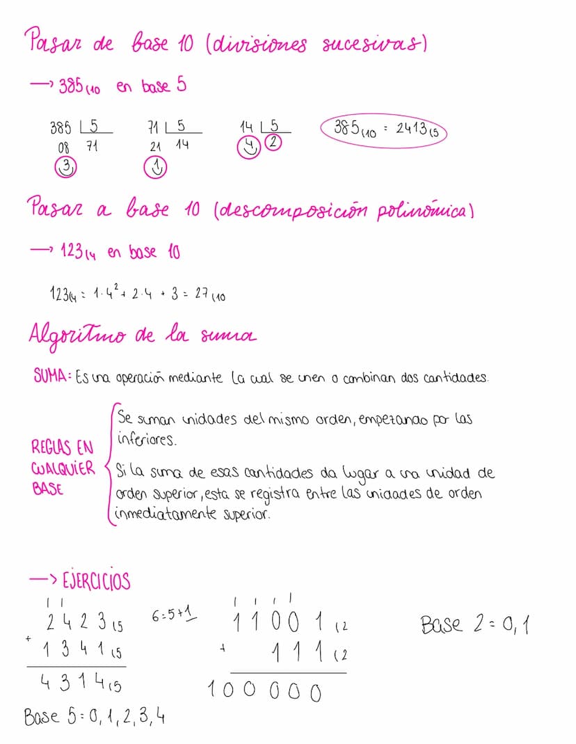 Un sistema de numeración es un conjunto de simbolas y reglas de generación que permiten
construir todos los números válidos en el sistema.
T