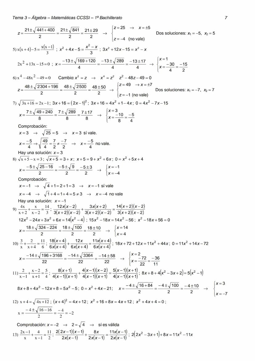 Tema 3 - Álgebra - Matemáticas CCSSI- 1º Bachillerato
TEMA 3 - ÁLGEBRA
DIVISIÓN DE POLINOMIOS
EJERCICIO 1: Realiza las siguientes operacione