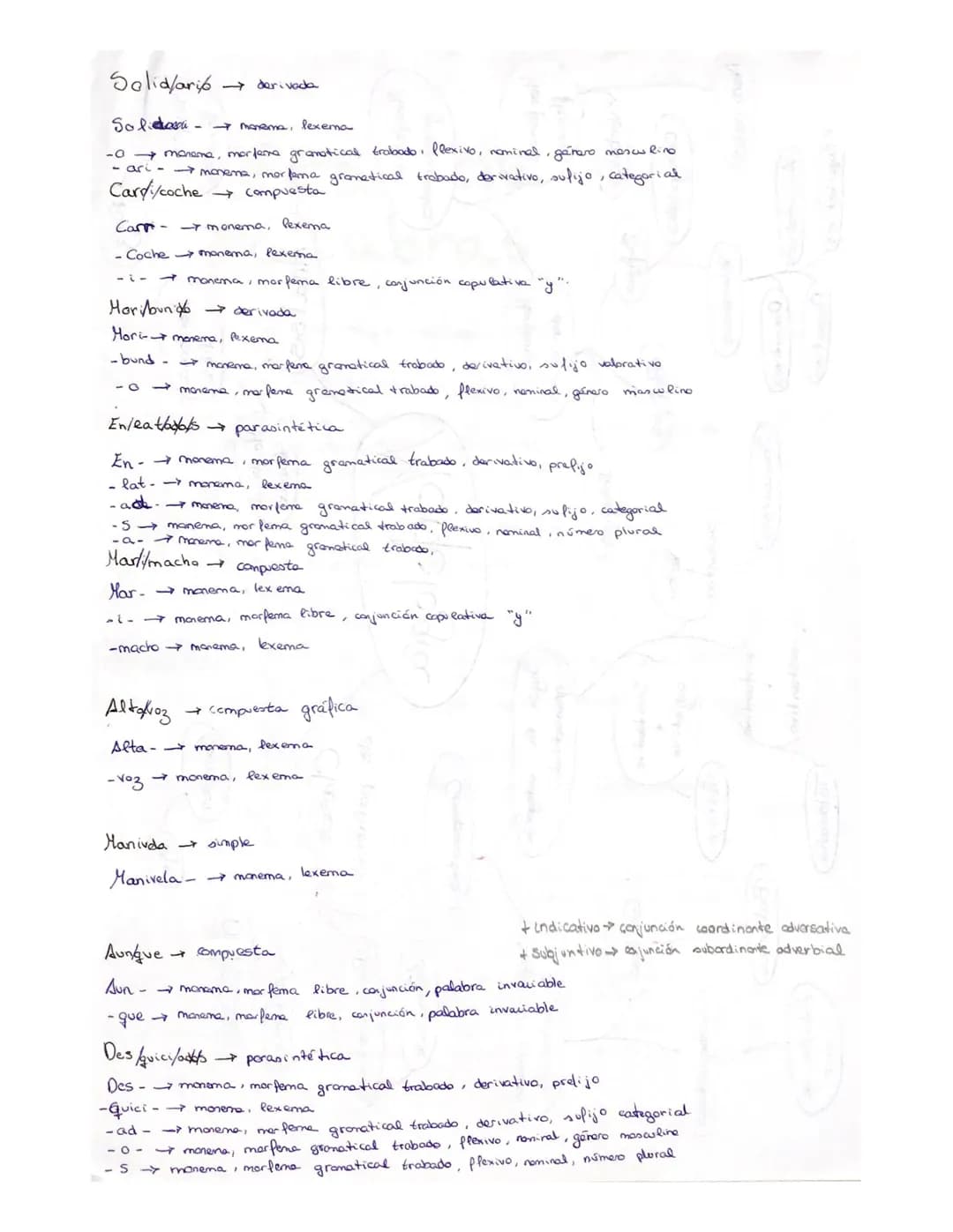 
<p>En este análisis morfológico, estudiaremos diferentes palabras y su estructura morfológica. A continuación, analizaremos una serie de pa