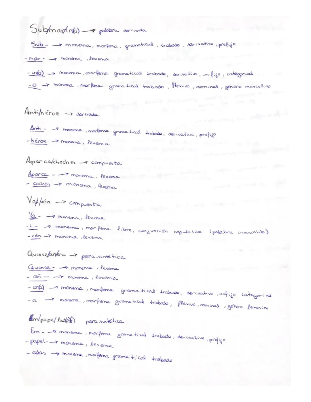 
<p>En este análisis morfológico, estudiaremos diferentes palabras y su estructura morfológica. A continuación, analizaremos una serie de pa