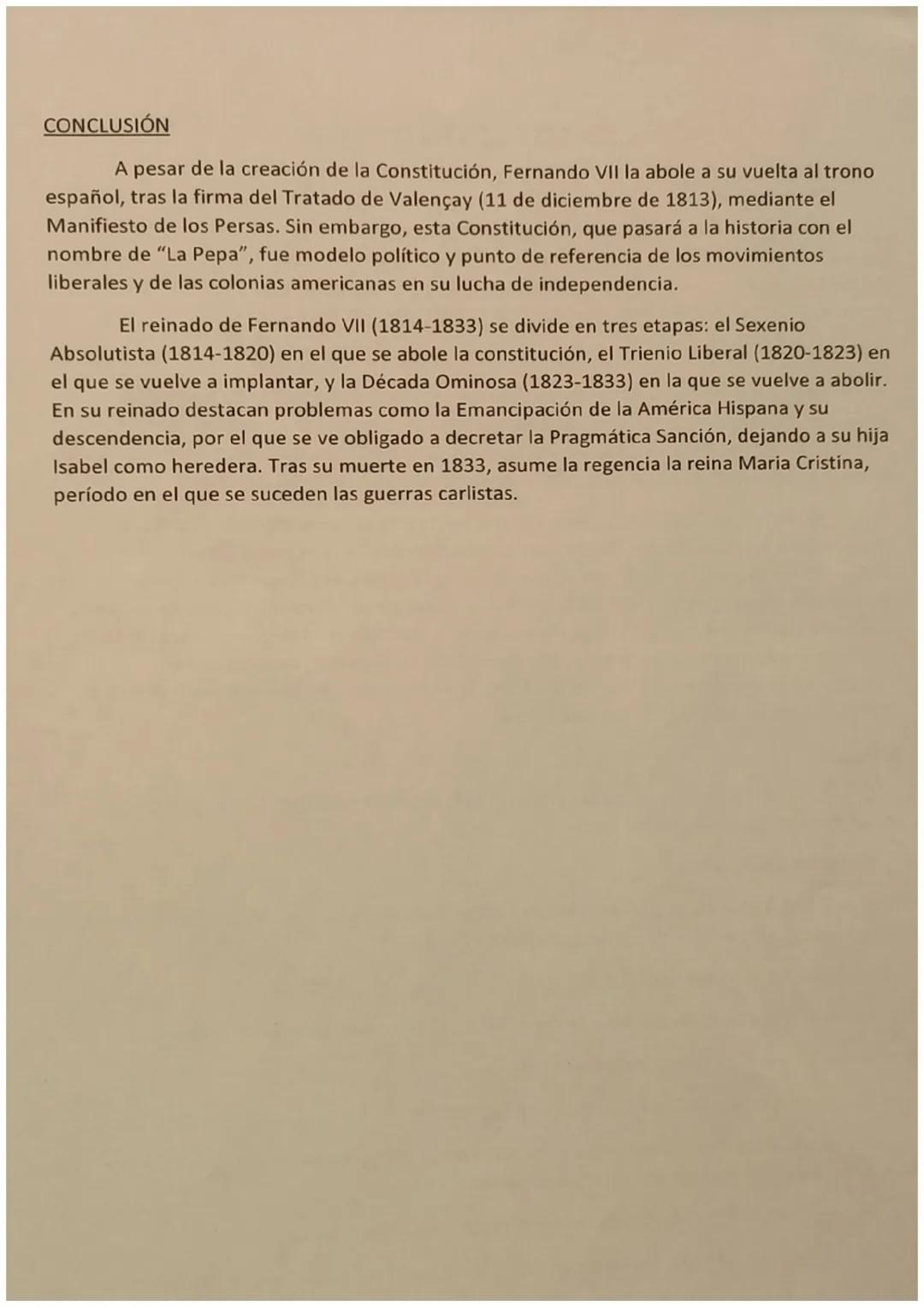 NATURALEZA
CONSTITUCIÓN DE 1812
Nos encontramos ante una selección de artículos de la primera Constitución
española de 1812. Es de naturalez