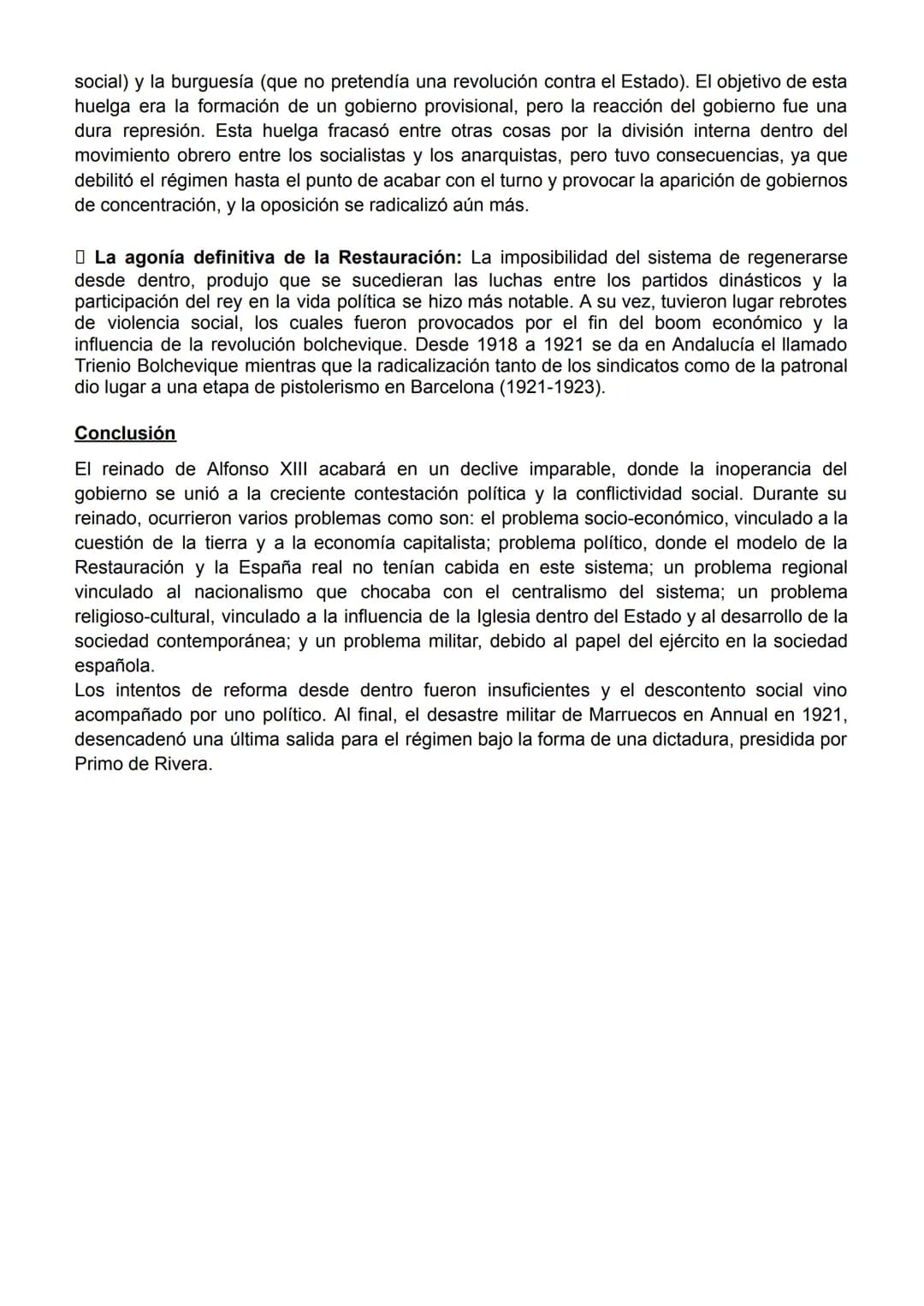 REINADO DE ALFONSO XIII
Introducción
El reinado de Alfonso XIII está dividido en dos etapas, aunque en este tema solo vamos a
estudiar la pr