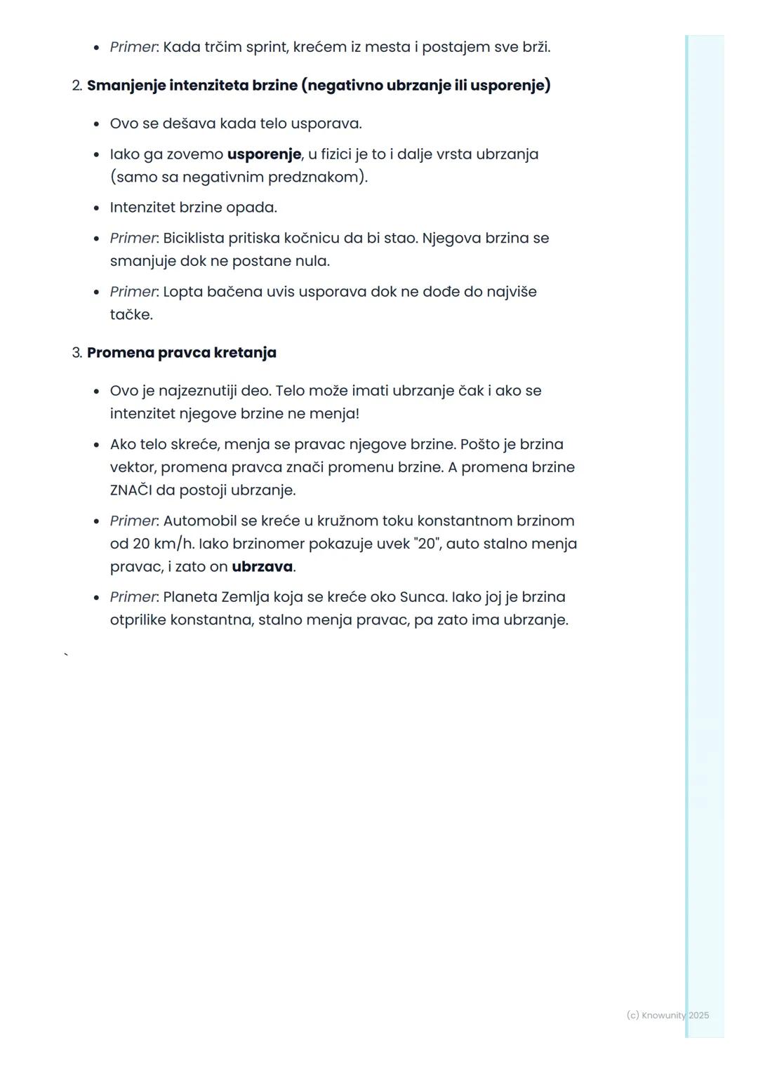 # Ubrzanje (kvalitativno)

Uvod: Kretanje nije uvek isto

Do sada smo učili o ravnomernom kretanju, gde se telo kreće istom
brzinom sve vrem