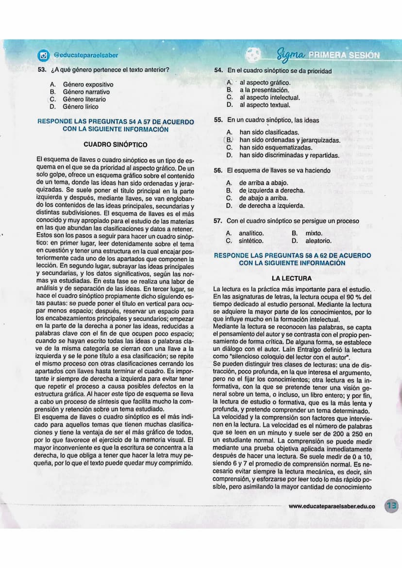 GRADO ONCEΣ
LECTURA CRÍTICA
RESPONDE LAS PREGUNTAS 26 A 29 DE ACUERDO
CON LA SIGUIENTE INFORMACION
EL ZORRO ES MÁS SABIO
Un dia que el Zorro