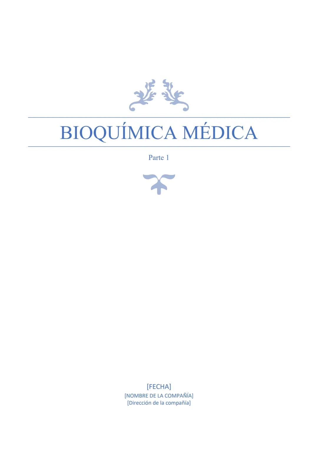 BIOQUÍMICA MÉDICA
Parte 1
[FECHA]
[NOMBRE DE LA COMPAÑÍA]
[Dirección de la compañía] TEMA 1: Macronutrientes
Nutrición:
Estudia los requerim