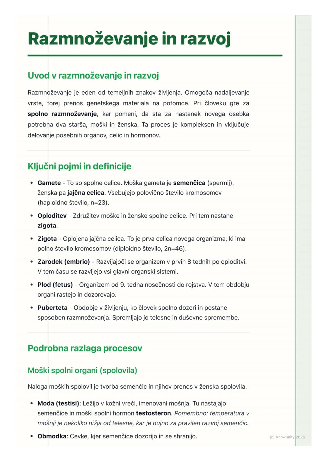 # Razmnoževanje in razvoj

Uvod v razmnoževanje in razvoj

Razmnoževanje je eden od temeljnih znakov življenja. Omogoča nadaljevanje
vrste, 