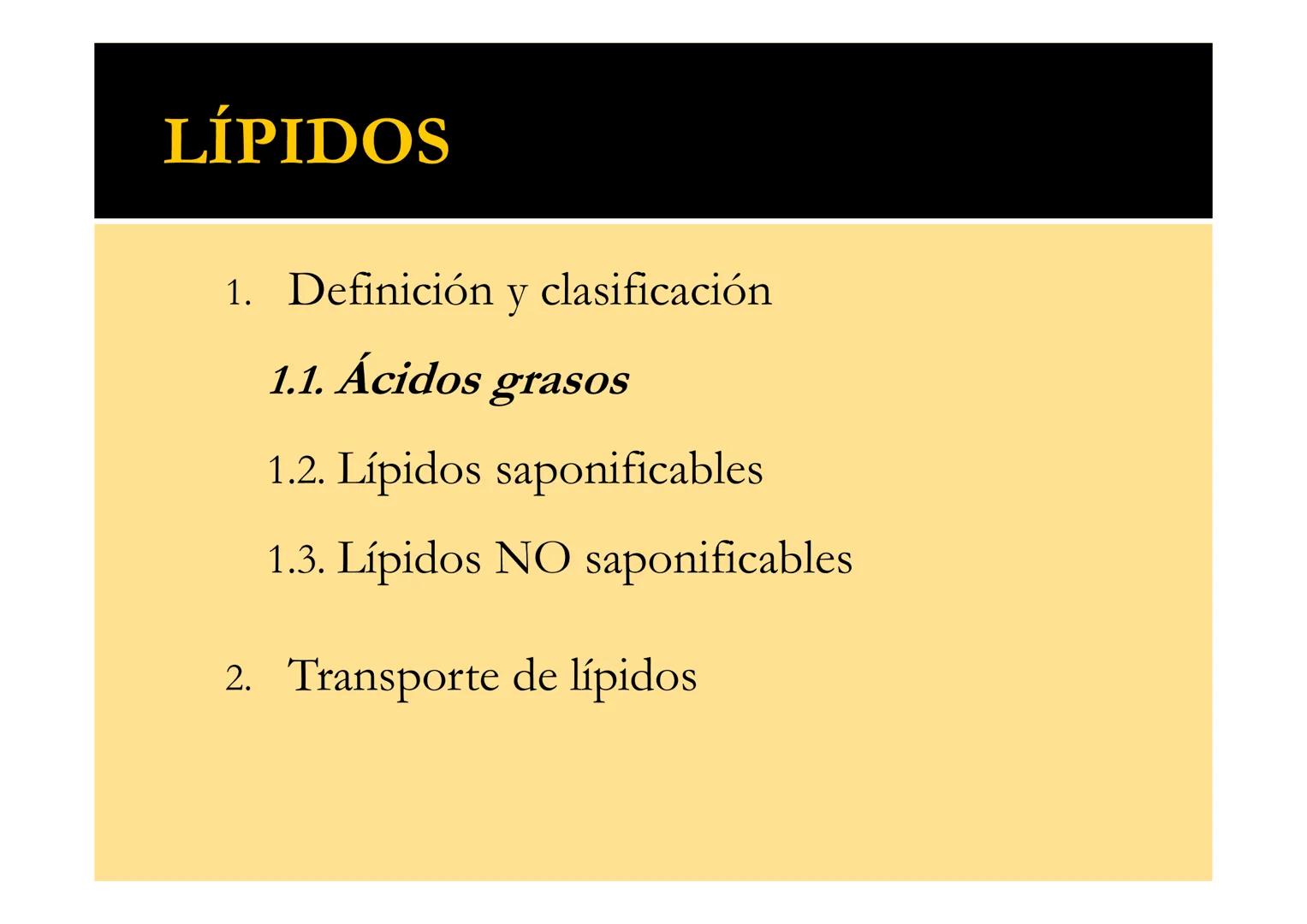 SU
T3 LÍPIDOS
Energía y Estructura
Bioquímica-I
Grado en Medicina
UNIVERSIDAD
ALFONSO X EL SABIO LÍPIDOS
1. Definición y clasificación
1.1. 