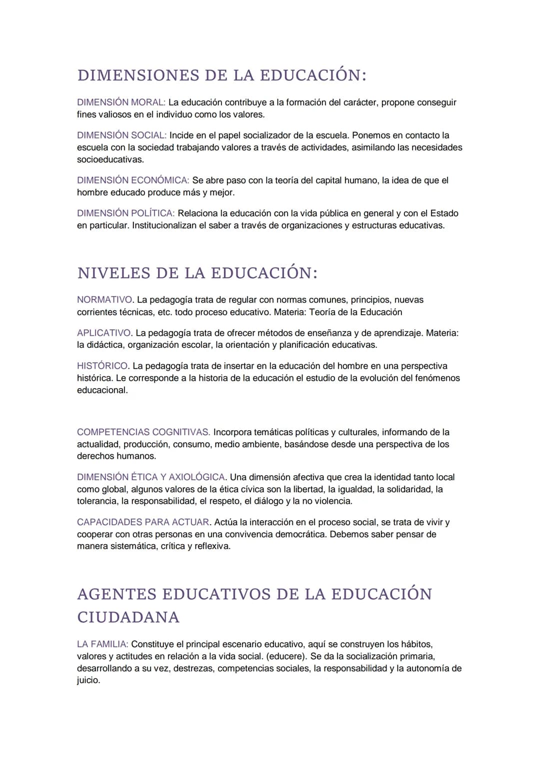 tema 1 LA EDUCACIÓN
LA EDUCACIÓN COMO PROCESO DE CO
CONCEPTO DE EDUCACIÓN
El término "educación" es multidimensional, ya que tiene diferente