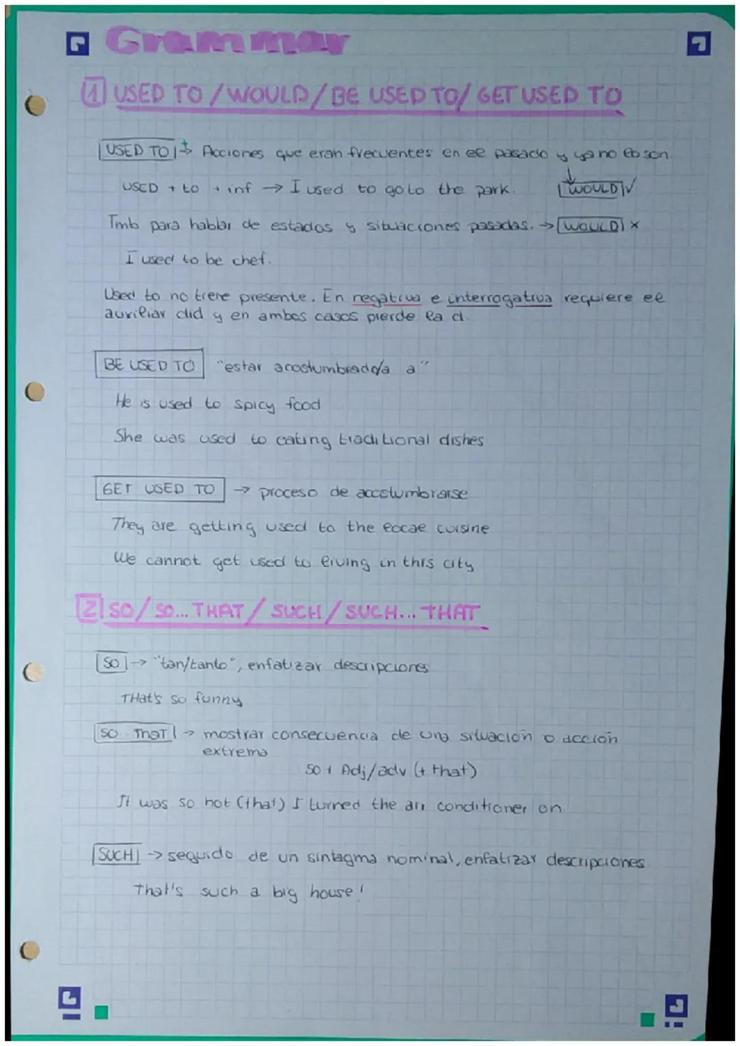 Grammar used to/so,such....