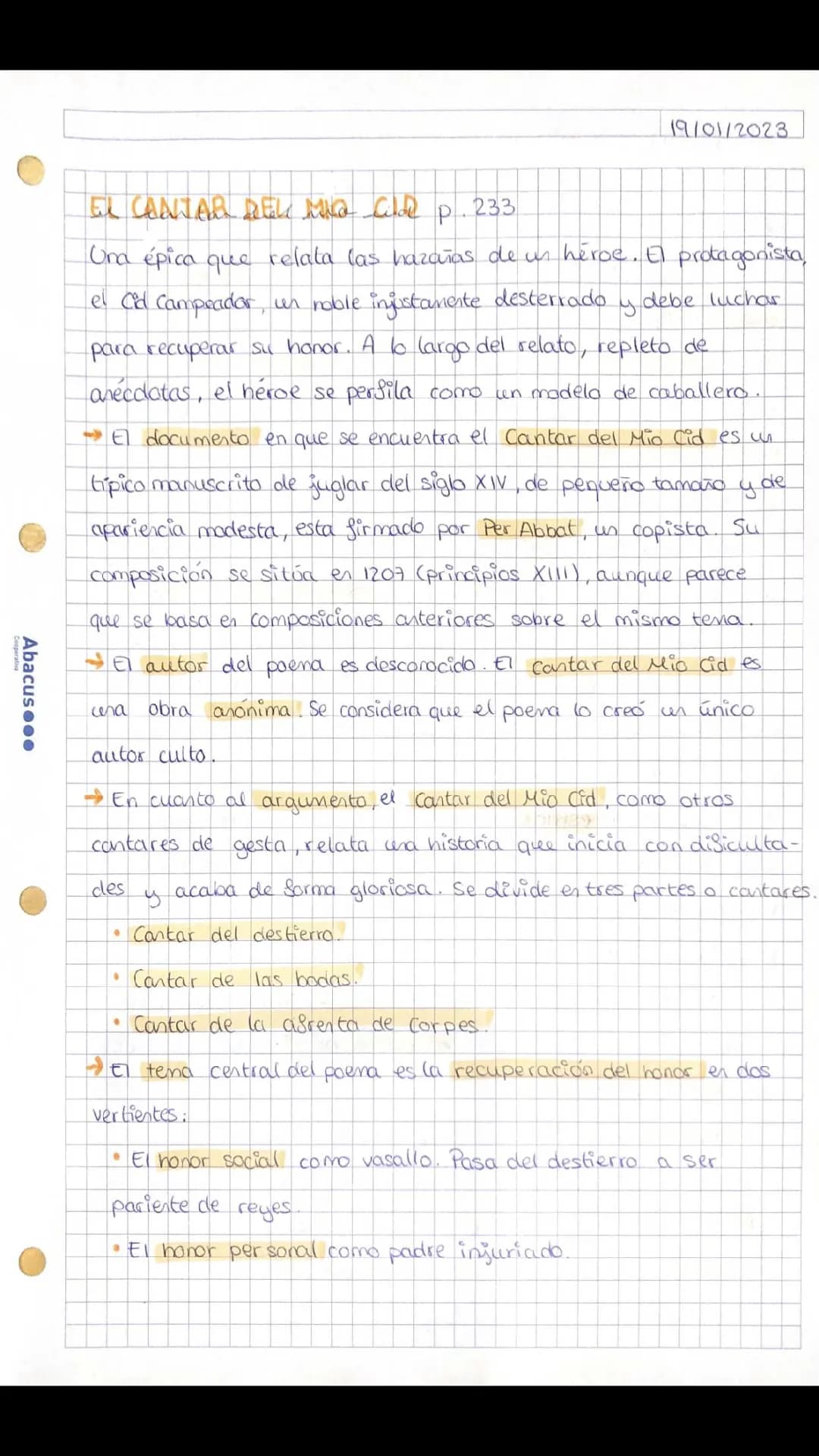 Explorando el Cantar de Mio Cid: Análisis de Honor y Estilo del Manuscrito Juglar