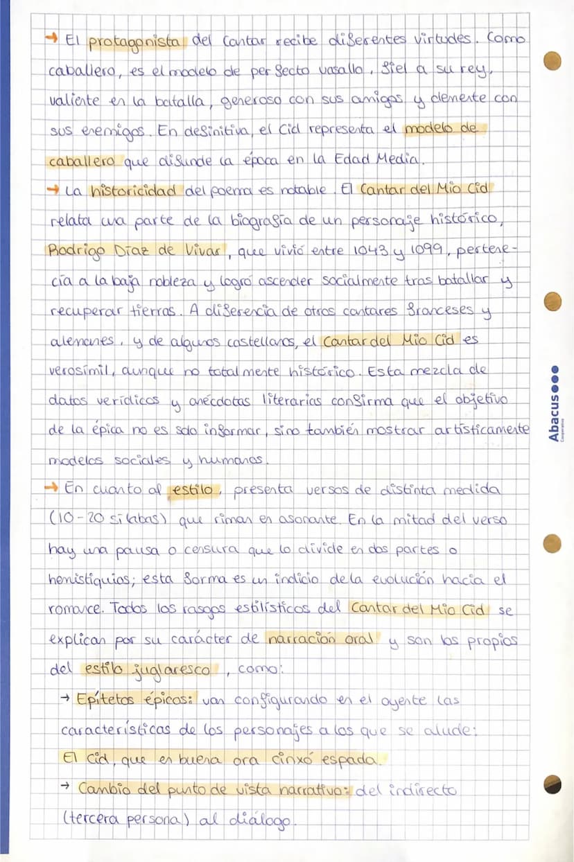 Cooperativa
Abacus ●
EL CANTAR DEL Mia Cilde p. 233
Una épica que relata las hazañas de un héroe. El protagonista
el Cid Campeador, un noble