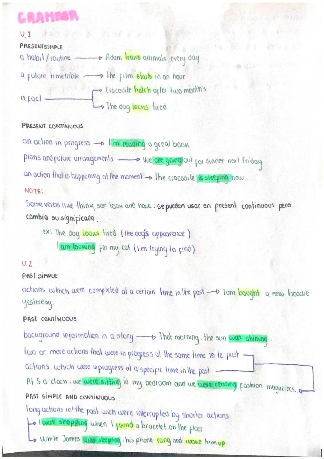 Understanding Present and Past: Simple and Continuous Tenses