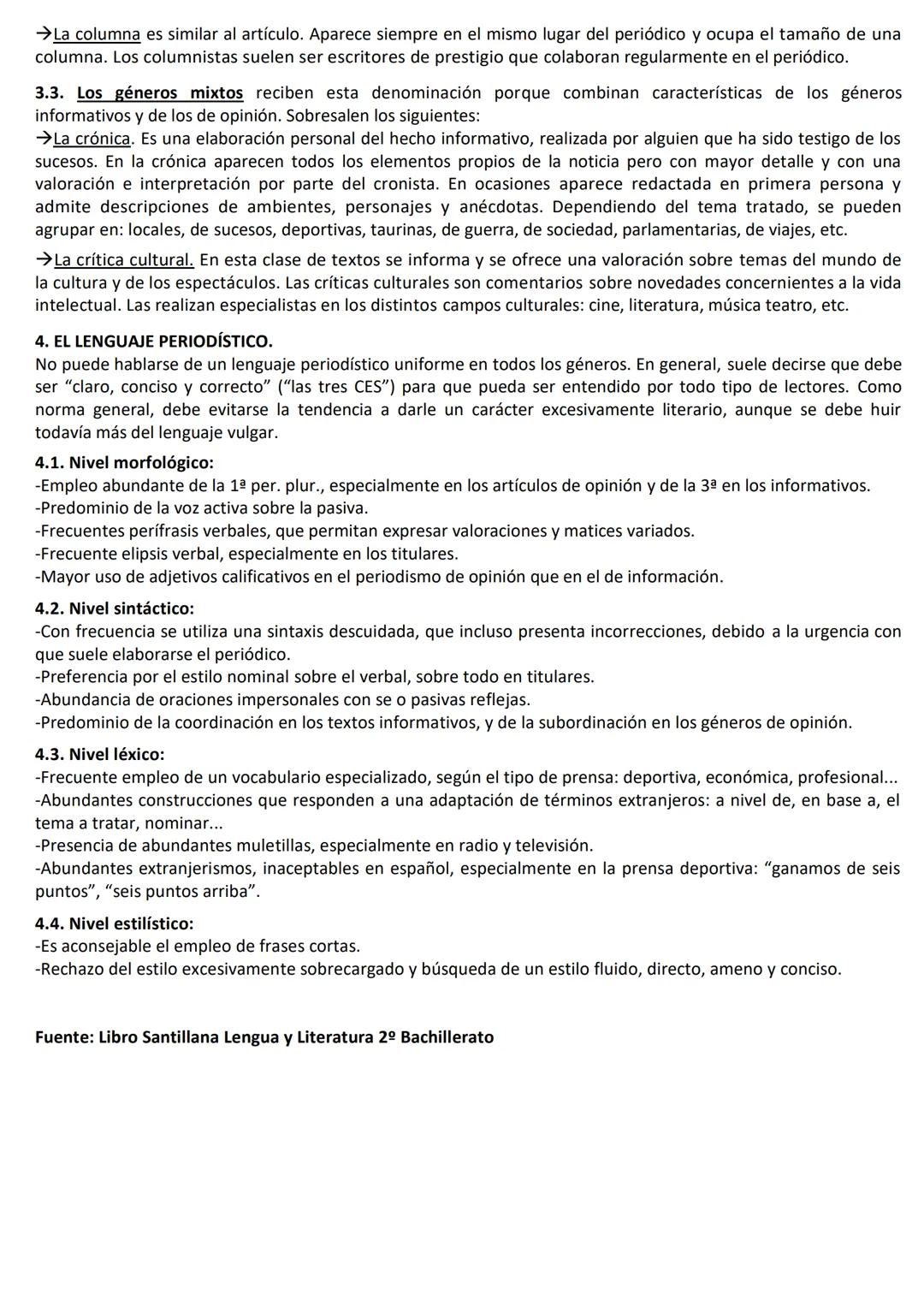 # 1. CONCEPTO.
# 2. LOS TEXTOS PERIODÍSTICOS
El texto periodístico tiene la finalidad de informar sobre hechos y temas de interés general, p