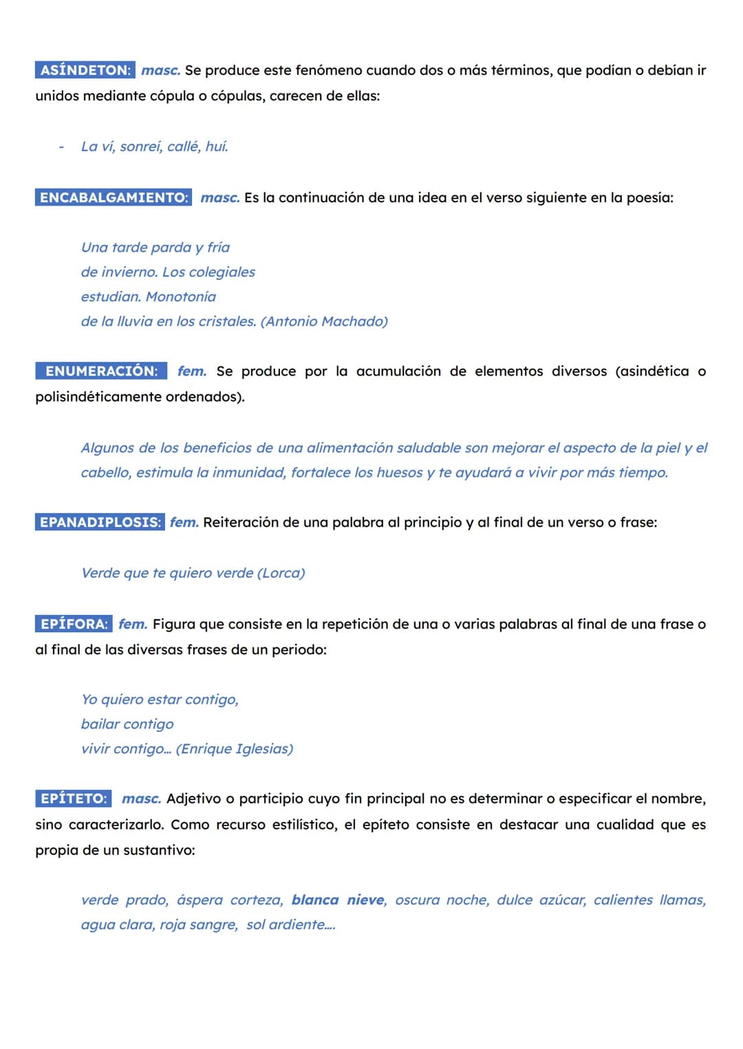 FIGURAS RETÓRICAS
ALITERACIÓN: fem. Repetición de un sonido o de una serie de sonidos acústicamente semejantes,
en una palabra o en un enunc