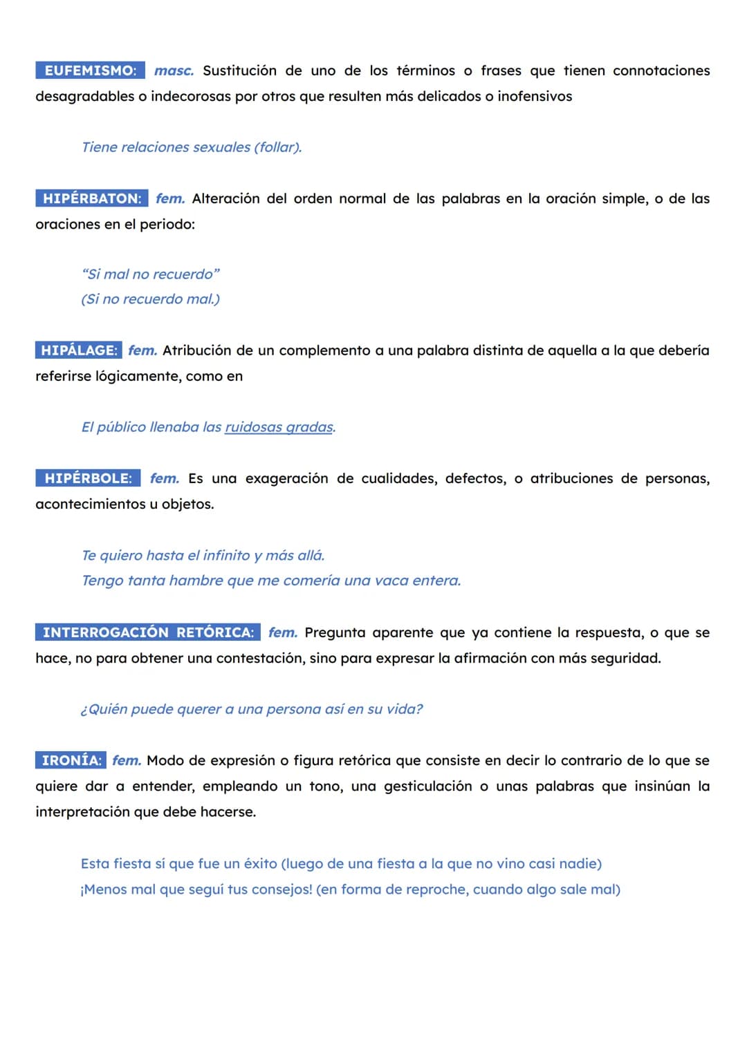 FIGURAS RETÓRICAS
ALITERACIÓN: fem. Repetición de un sonido o de una serie de sonidos acústicamente semejantes,
en una palabra o en un enunc