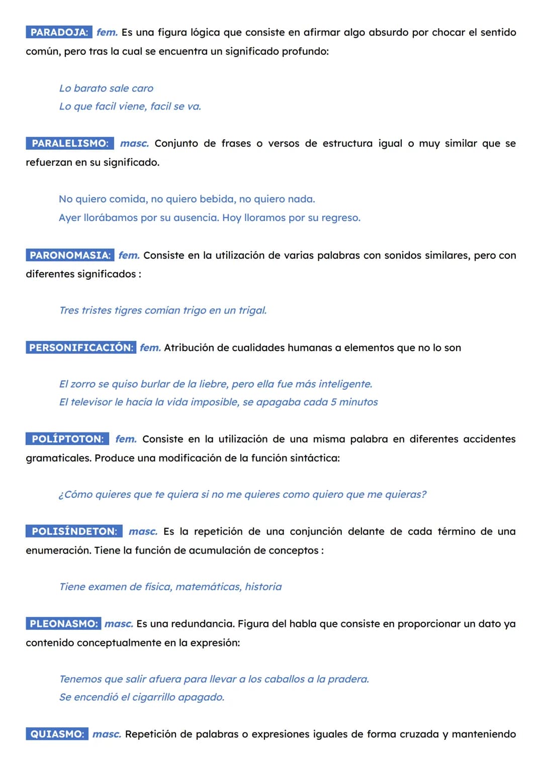 FIGURAS RETÓRICAS
ALITERACIÓN: fem. Repetición de un sonido o de una serie de sonidos acústicamente semejantes,
en una palabra o en un enunc