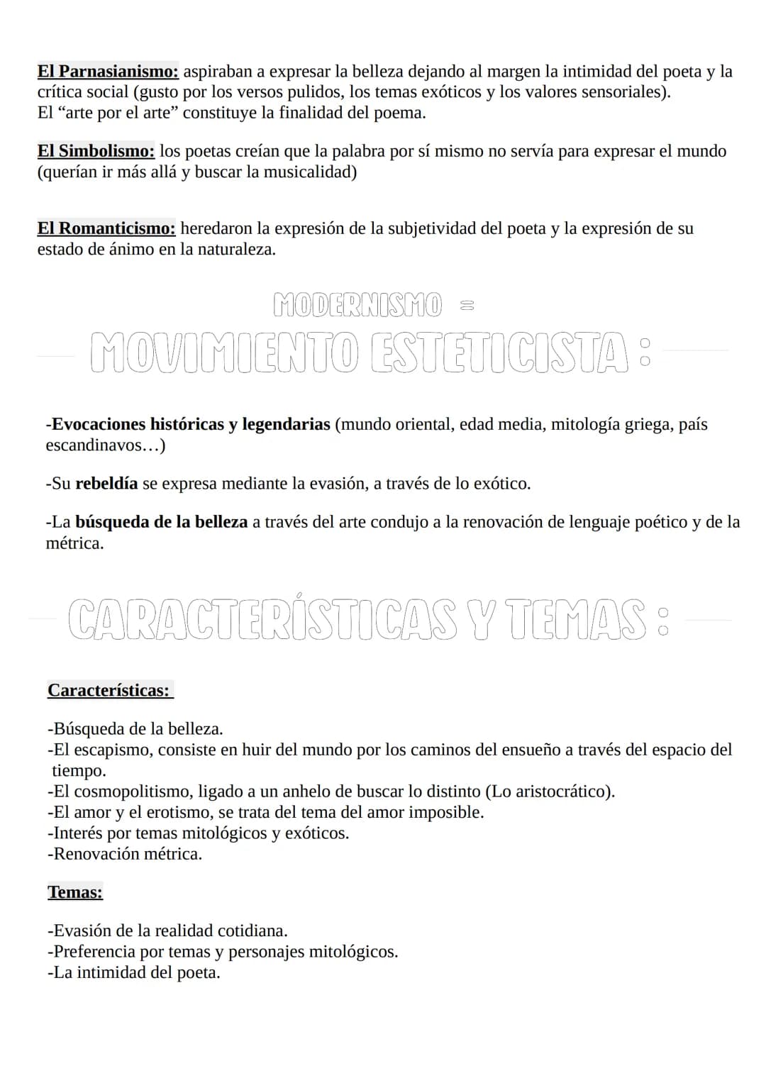 MODERNISMO
DIFERENCIAS:
REALISMO-NATURALISMO
La novela
Género literario preferente
Reflejar objetivamente la realidad del siglo XIX:
ambient