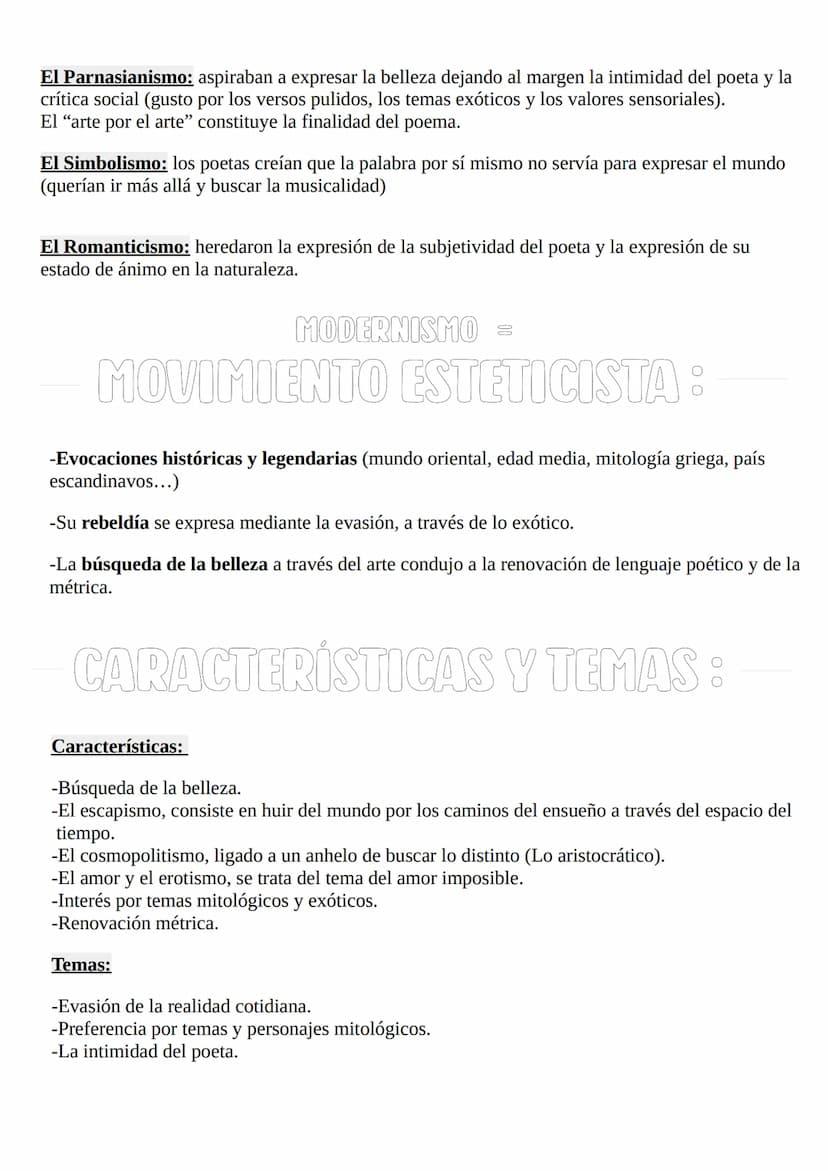 MODERNISMO
DIFERENCIAS:
REALISMO-NATURALISMO
La novela
Género literario preferente
Reflejar objetivamente la realidad del siglo XIX:
ambient
