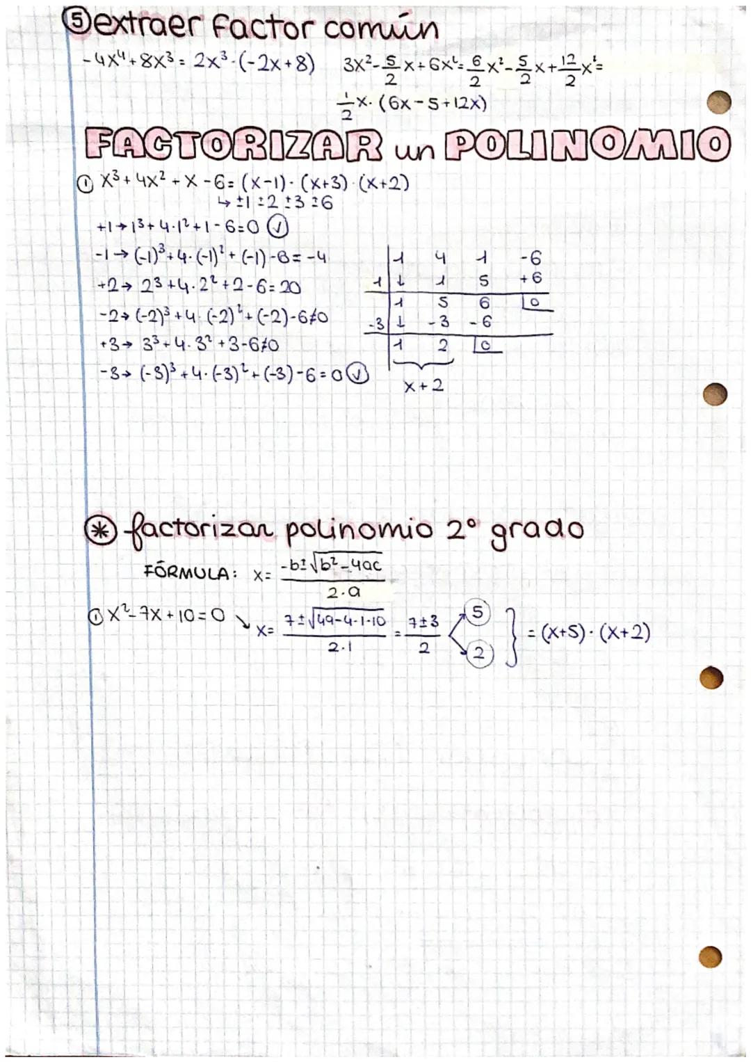 FACTORIZACIÓN
a
bottl
HHIPLE
O teorema del resto resto de división sin calculan X-A
D(x): x²-3x²+3x-1 → 1³-3-1² +3·1-1 = 1-3 + 3-1 =0 → divi