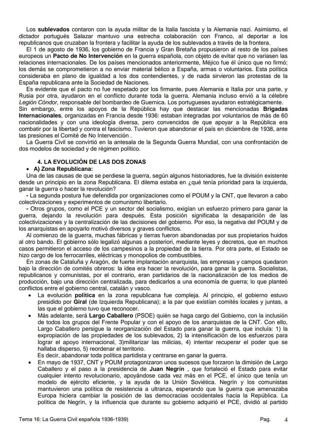 LA GUERRA CIVIL ESPAÑOLA 1936-1939
1.- CAUSAS DE LA GUERRA
Algunas son estructurales (como consecuencia de problemas latentes no resueltos a