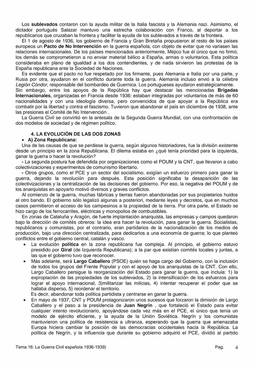 LA GUERRA CIVIL ESPAÑOLA 1936-1939
1.- CAUSAS DE LA GUERRA
Algunas son estructurales (como consecuencia de problemas latentes no resueltos a