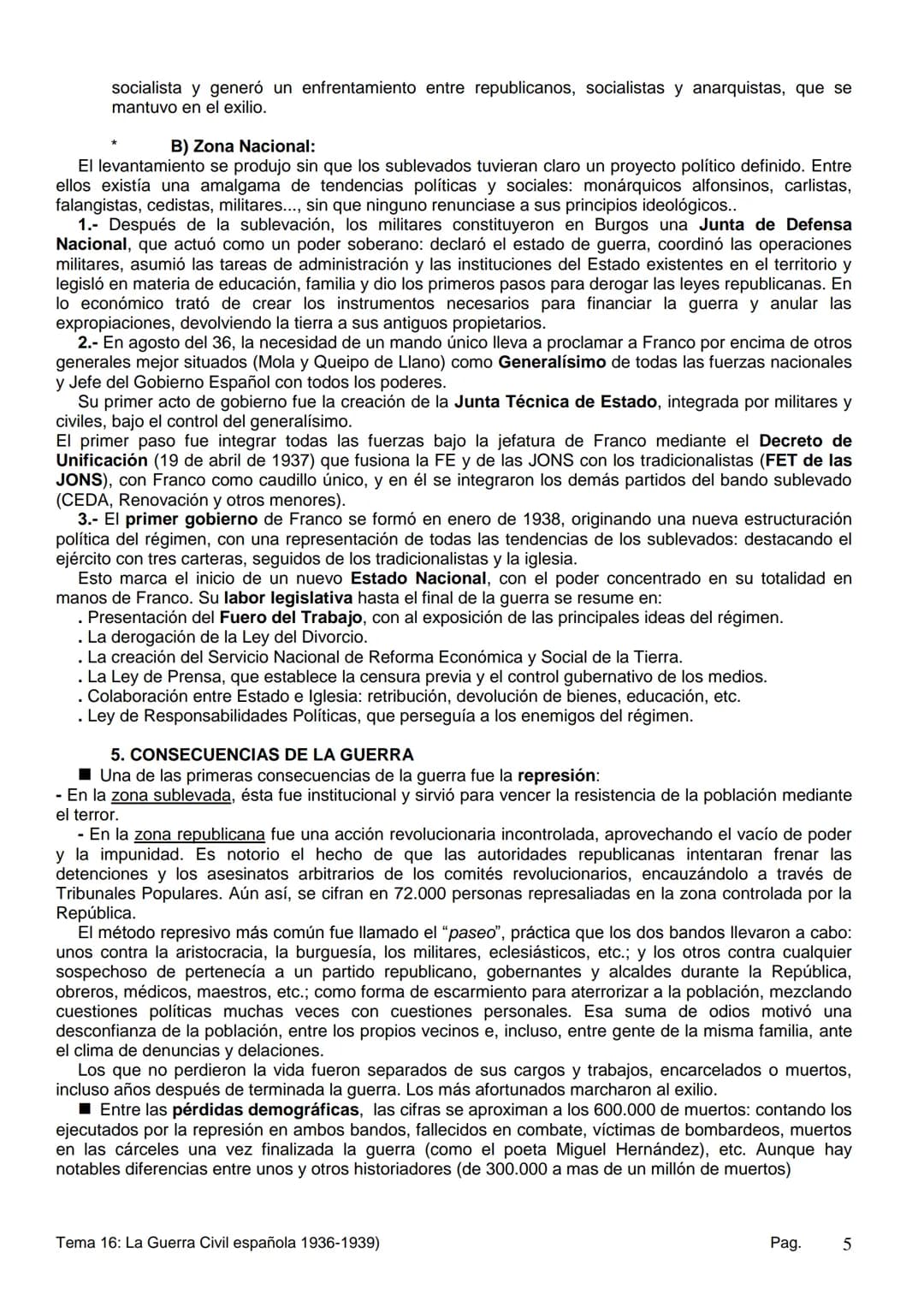 LA GUERRA CIVIL ESPAÑOLA 1936-1939
1.- CAUSAS DE LA GUERRA
Algunas son estructurales (como consecuencia de problemas latentes no resueltos a