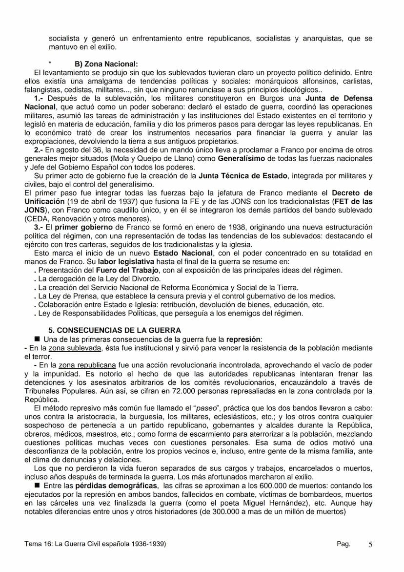 LA GUERRA CIVIL ESPAÑOLA 1936-1939
1.- CAUSAS DE LA GUERRA
Algunas son estructurales (como consecuencia de problemas latentes no resueltos a